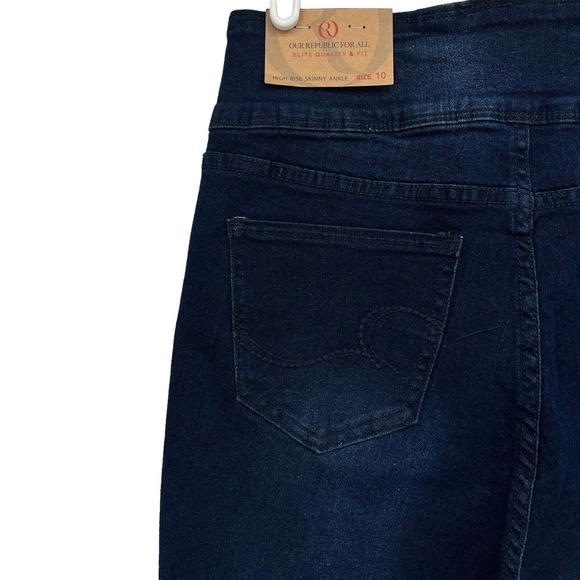 ROCK & REPUBLIC Women High Rise Skinny Ankle Stretch Blue Jeans Size 10 (29x26) - Picture 7 of 13